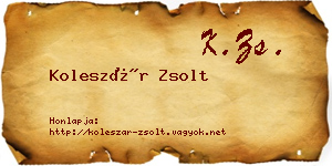 Koleszár Zsolt névjegykártya